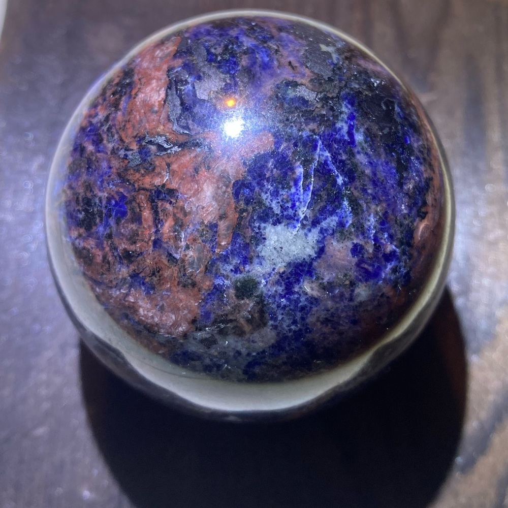 Sodalite crystal sphere #9